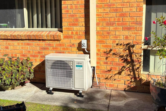 Fujitsu split system air conditioner installed at a home in Cessnock
